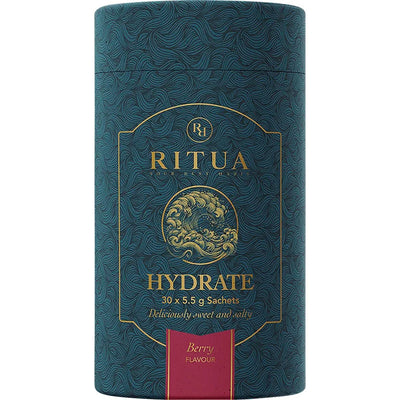 Hydrate - Berry - 30 Pack by Ritua in decorative blue and gold container, part of Drinks and Electrolytes collections