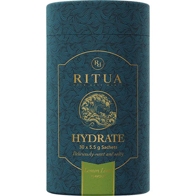 Hydrate - Lemon Lime - 30 Pack by Ritua in stylish dark blue packaging from Drinks, Electrolytes, and Low Carb collections