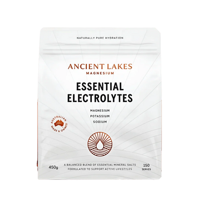 Mineral Balance - Essential Electrolytes - 450g by Ancient Lakes in resealable pouch for hydration support and active lifestyles