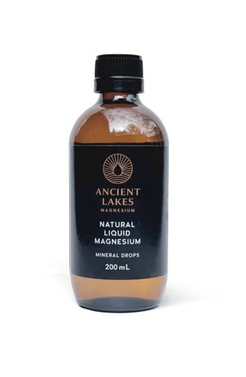 Natural Liquid Magnesium - 200ml bottle by Ancient Lakes, mineral drops from functional electrolyte collection.