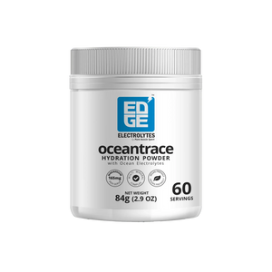 Ocean Trace - 60 Serves hydration powder container by Edge Electrolytes with ocean-derived electrolytes and 60 servings.