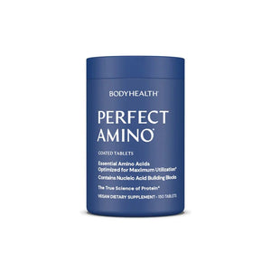 Perfect Amino - 150 Coated Tablets by BodyHealth in blue container from New Arrivals, Dirty Keto, Low Carb collections