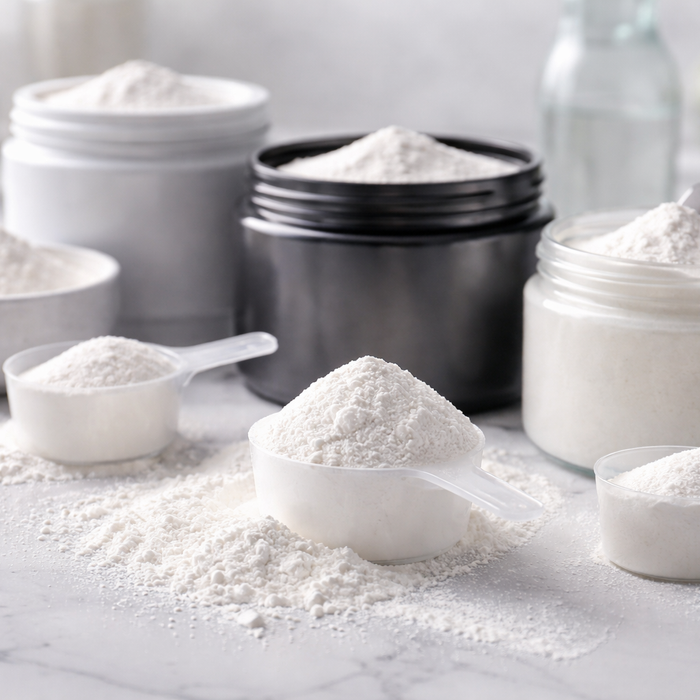 Creatine tubs and scoops