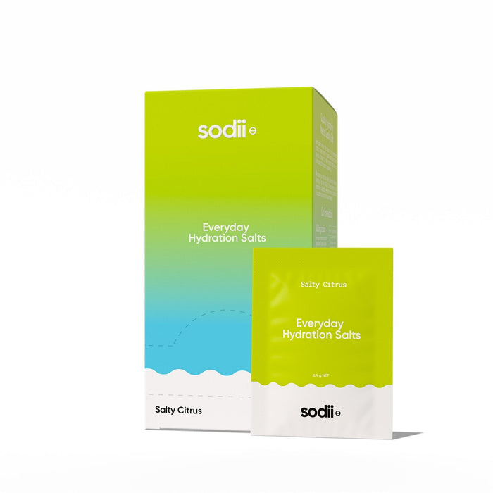 Sodii Salty Citrus 30 Sachets, an Australian everyday electrolyte compared against Thortz in this guide