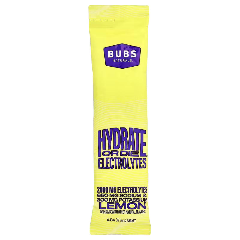 Hydrate or Die® Electrolyte Powder - Lemon - 20 Sticks