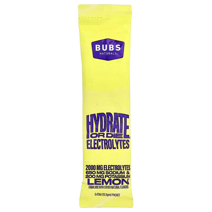Hydrate or Die® Electrolytes Drink Mix - Lemon - 20 Sticks