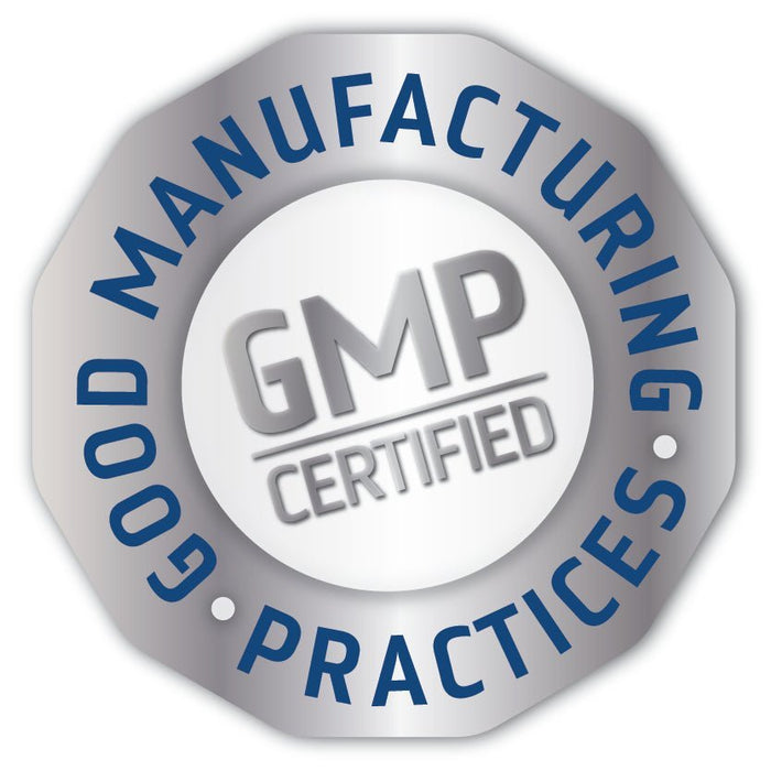 GMP Certified seal indicating Good Manufacturing Practices, associated with 40,000 Volts - Electrolyte Concentrate - 237ml by Trace Minerals