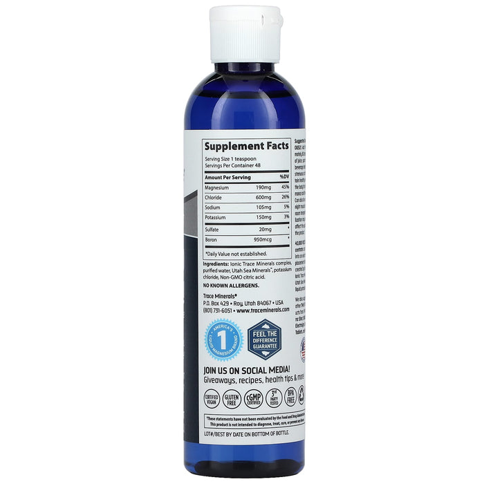 40,000 Volts - Electrolyte Concentrate - 237ml bottle by Trace Minerals showing supplement facts label and dosage details