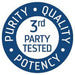 Trace Minerals purity and potency seal highlighting 3rd party tested quality for 40,000 Volts - Electrolyte Concentrate - 237ml