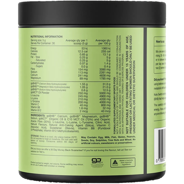 Keto - BHB Ketogenic Performance Fuel - Raspberry - 150g
