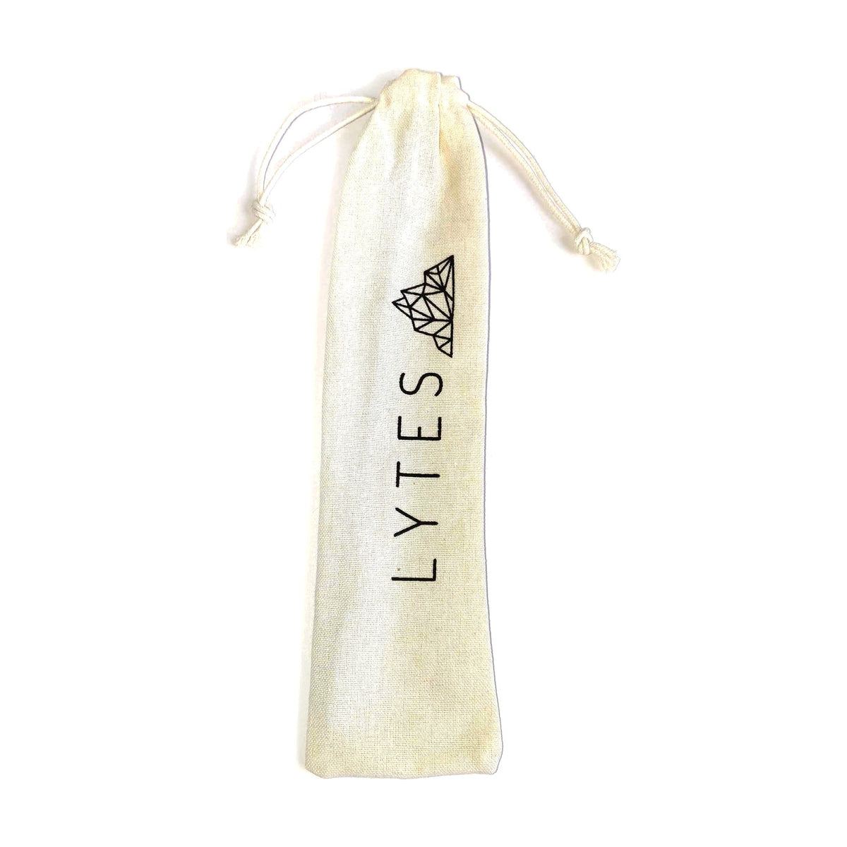 Canvas drawstring pouch printed with the LYTES logo