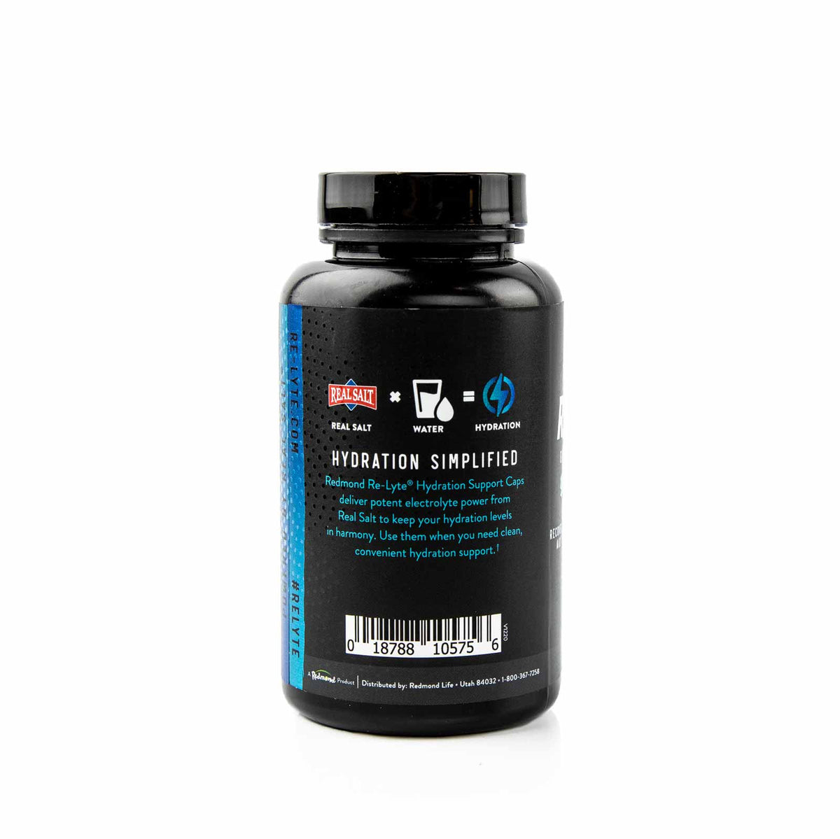 Re-Lyte Hydration Support Caps - 120 Capsules bottle featuring Real Salt ingredient for balanced hydration support by Re-Lyte
