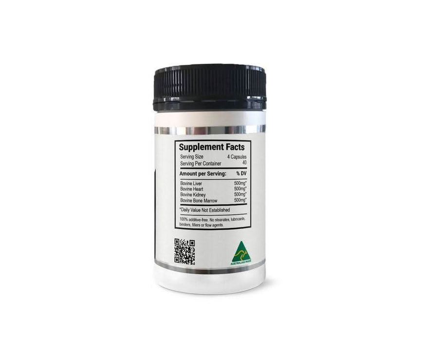 Container of white powder with a black lid, featuring nutritional information on the label.