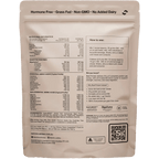 Back of Switch Nutrition Beef Protein Isolate - Chocolate Sea Salt - 450g pack showing nutrition, ingredients, and usage details.