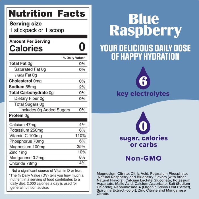 Blue Raspberry Electrolyte Drink Mix - 90 Serves
