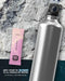 Booyah Berry Electrolyte Drink Mix - 30 Sticks sachet by SALTT next to silver water bottle on textured background