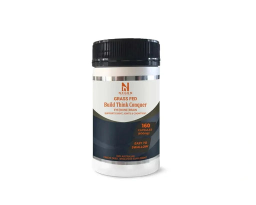 BUILD THINK CONQUER - Supports Sight, Joints, Cognition - 160 Capsules by NXGEN Wholefoods in white bottle