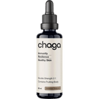 Bottle of Chaga Double Strength 2:1 Mushroom Liquid Extract - 60ml by Switch Nutrition, featuring immunity and skin health benefits in a dark dropper bottle.