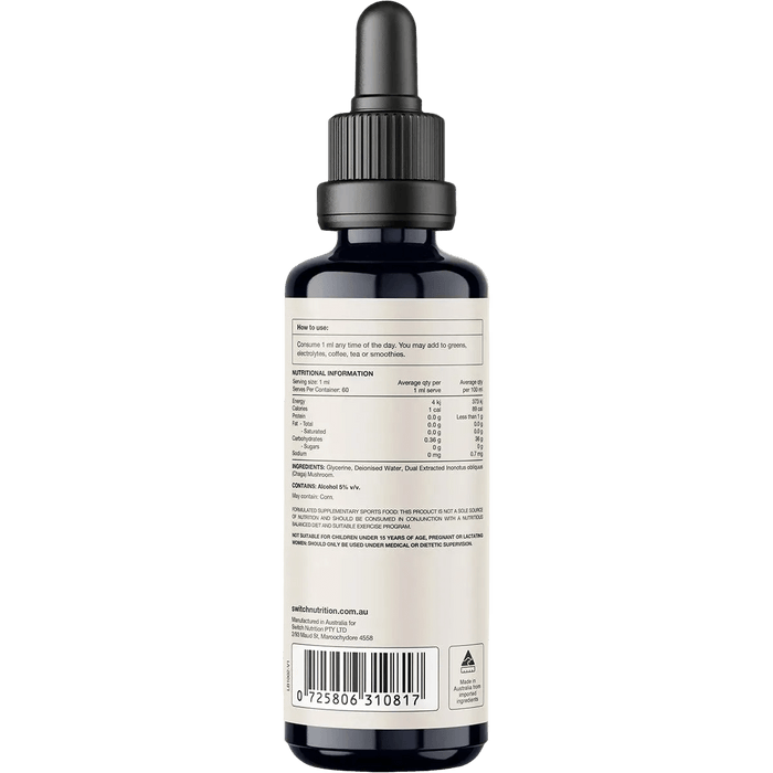 Chaga Double Strength 2:1 Mushroom Liquid Extract - 60ml