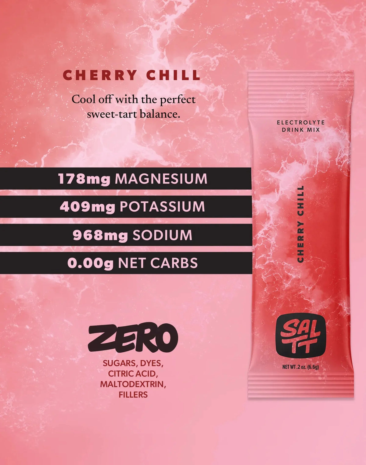 Cherry Chill Electrolyte Drink Mix - 30 Sticks - Yo Keto