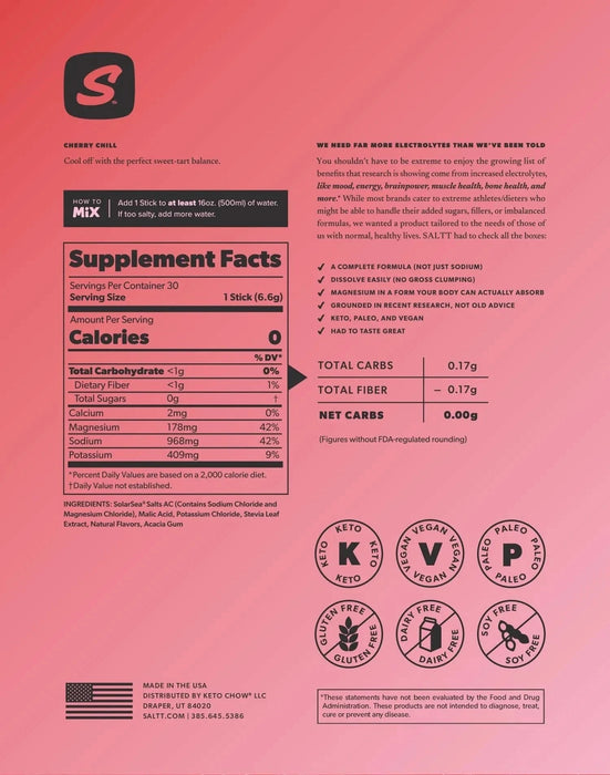 Cherry Chill Electrolyte Drink Mix - 30 Sticks - LYTES