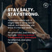 Image showing a person exercising with text promoting Cherry Electrolyte Drink Mix - 30 Sticks for effective hydration by Venture Pal.