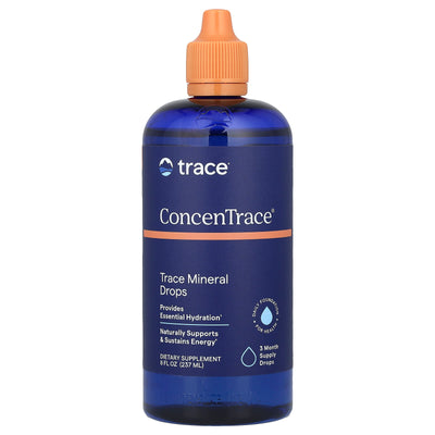 ConcenTrace - Trace Mineral Drops - 237ml by Trace Minerals in blue bottle with orange cap, part of Electrolytes and Drinks collections