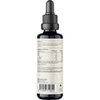 Back label of Switch Nutrition's Cordyceps 2:1 Mushroom Liquid Extract - 60ml showing usage instructions, nutritional facts, ingredients, and compliance information for keto and low carb support.