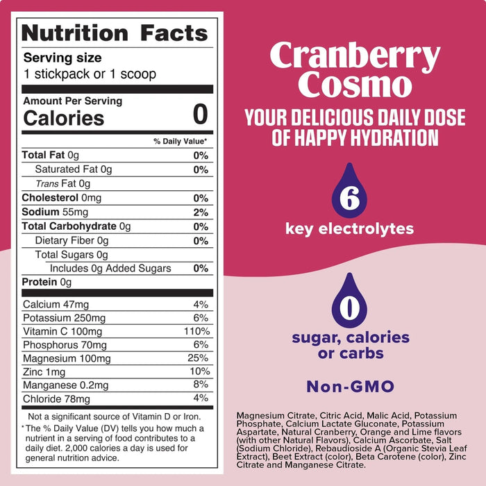 Cranberry Cosmo Electrolyte Drink Mix - 90 Serves