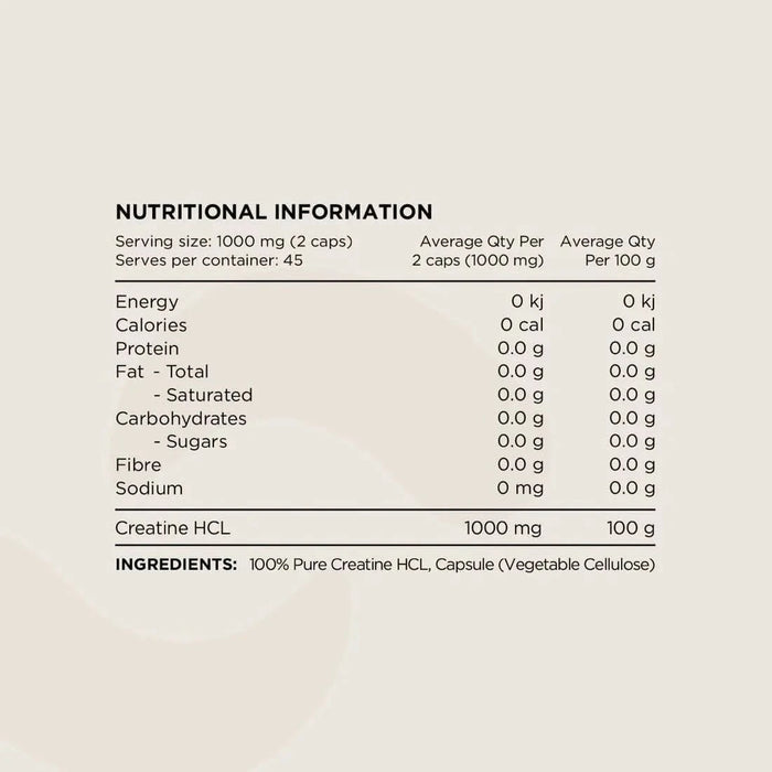 Creatine 100% Pure HCL - 240 Caps - LYTES