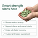 Hands holding Swoleys Creatine Gummy Bears - Sour Apple with benefits for strength, focus, recovery, and energy boost.