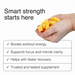Hand holding Swoleys Creatine Gummy Bears - Sour Peach promoting workout energy, focus, recovery, and trusted supplement benefits