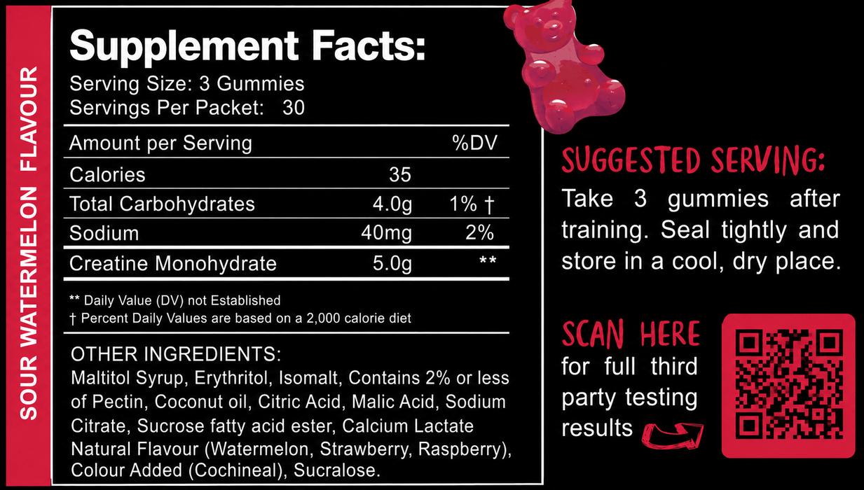Creatine Gummy Bears - Sour Watermelon