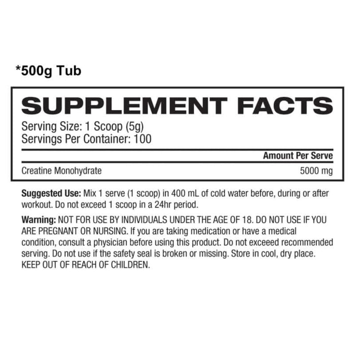 Creatine Monohydrate - 500g - LYTES