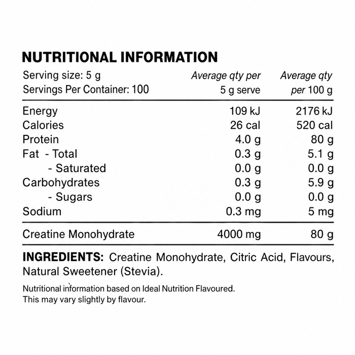 Creatine Monohydrate - Refreshing Lime - 500g