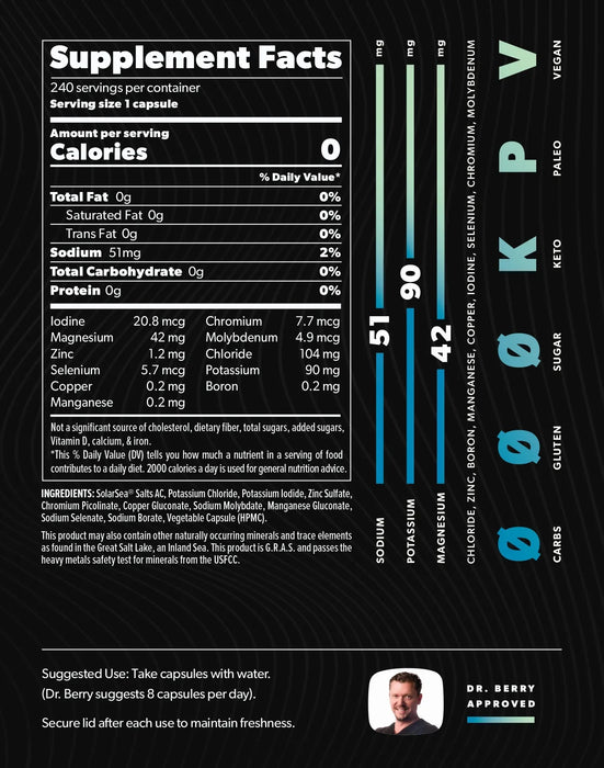 Daily - Electrolytes + Minerals - 240 Caps - Yo Keto