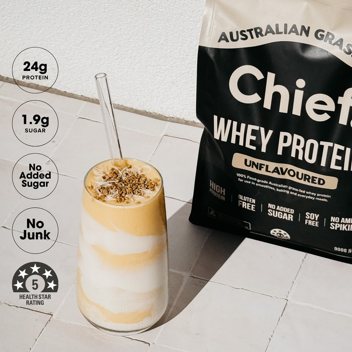 Grass-fed Whey Protein Powder - Unflavoured - 900g