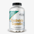 Clear bottle of Keto Chow Electrolyte Capsules - 240 Serves with white capsules and label highlighting balanced electrolytes and no added sugar