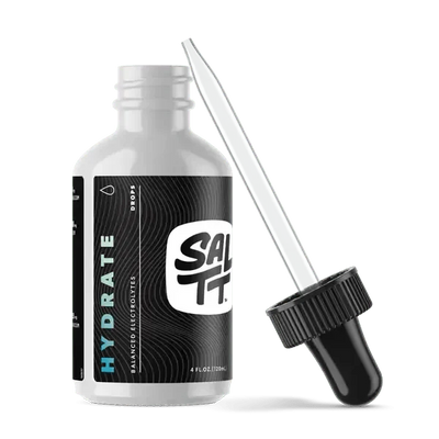 SALTT Electrolyte Drops - 120ml bottle with dropper, designed for balanced hydration and electrolyte support.