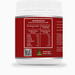 A white plastic jar of Grass-Fed & Finished Beef Rump supplement with a deep red label showing nutritional facts and branding.