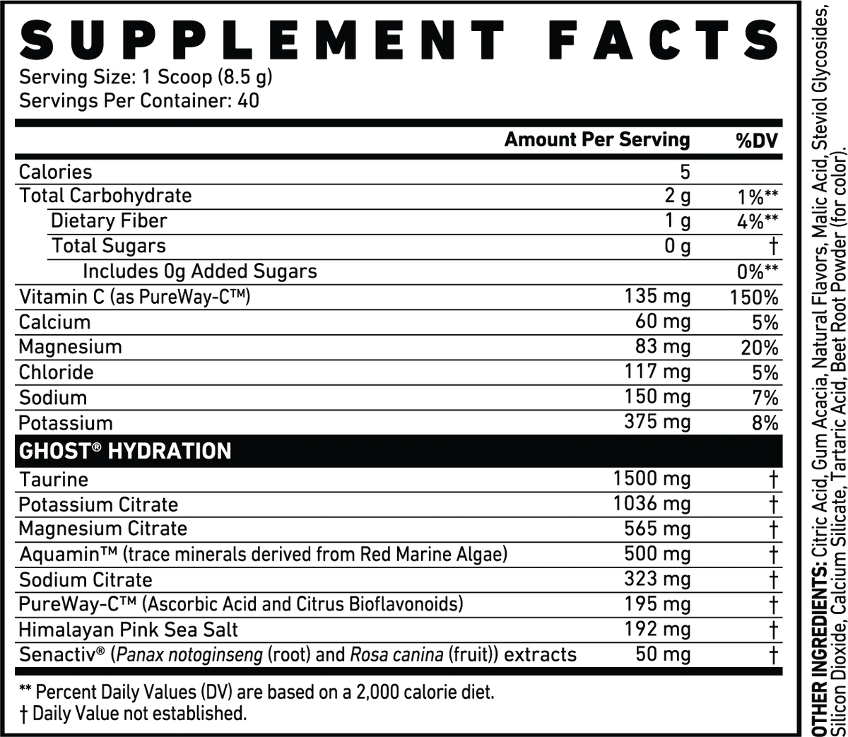 GHOST® HYDRATION - KIWI STRAWBERRY - 40 Serves - LYTES