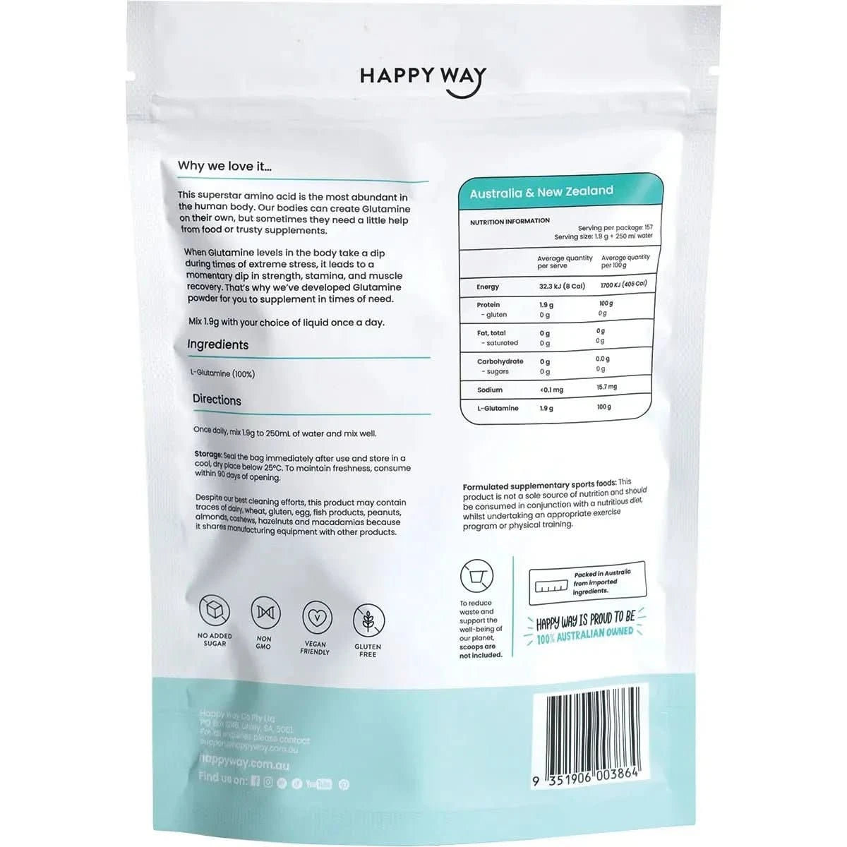 Glutamine Powder - L - Glutamine - 300g - LYTES