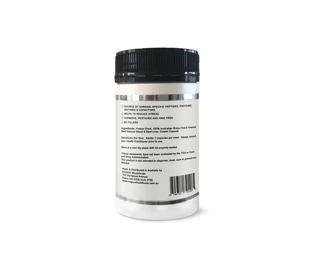 Grass Fed Beef Adrenal - 160 Capsules - NXGEN Wholefoods
