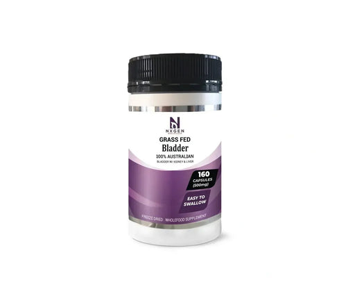 Grass Fed Bladder - 160 Capsules by NXGEN Wholefoods in purple label bottle from Carnivore and Functional supplements collections