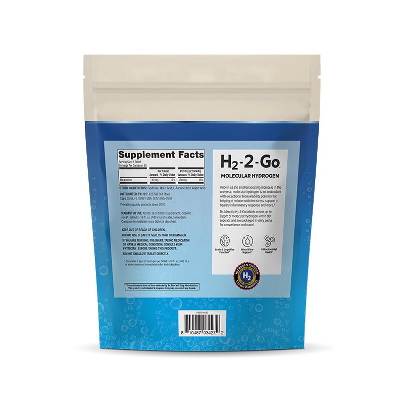 H2 - 2 - Go Molecular Hydrogen - 80 mg - 60 Tablets - Yo Keto