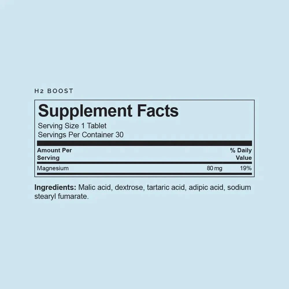 H2 Boost Molecular Hydrogen - 80 mg - 30 Tablets - LYTES