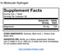 Supplement facts for H2 Molecular Hydrogen - 80 mg - 90 Tablets by Dr. Mercola showing magnesium content and usage instructions.