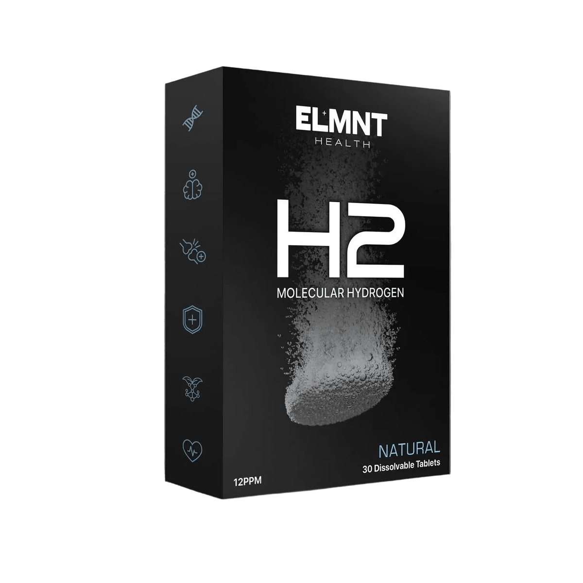 H2 Molecular Hydrogen Water Tablets Natural - 30pk by ELMNT in OOS and Deals collections, black packaging.