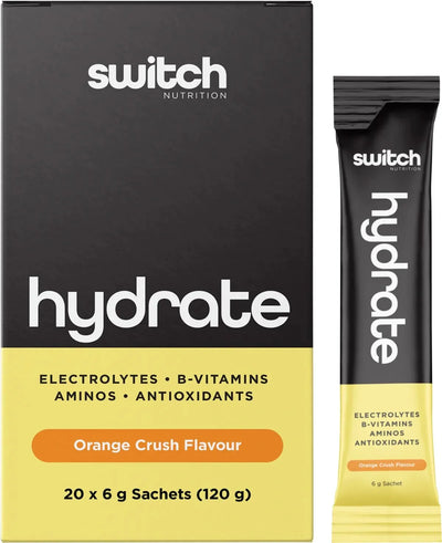 Hydrate Electrolytes - Orange Crush - 20 Pack from Switch Nutrition with electrolytes, B-vitamins, amino acids, antioxidants