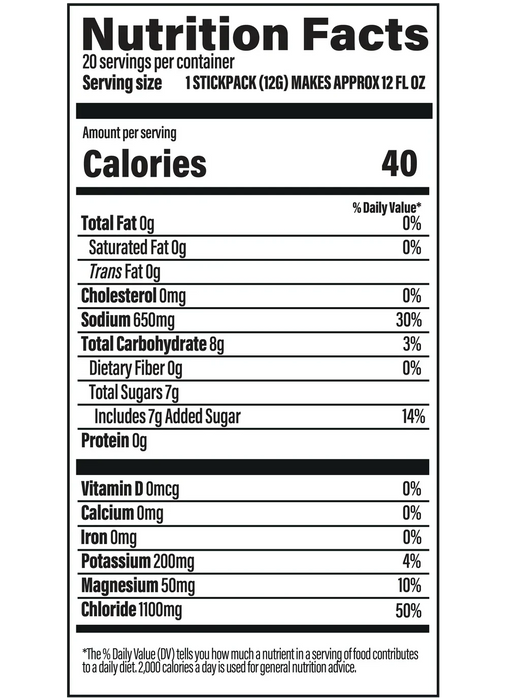Hydrate or Die® Electrolytes Drink Mix - Lemon - 20 Sticks - LYTES